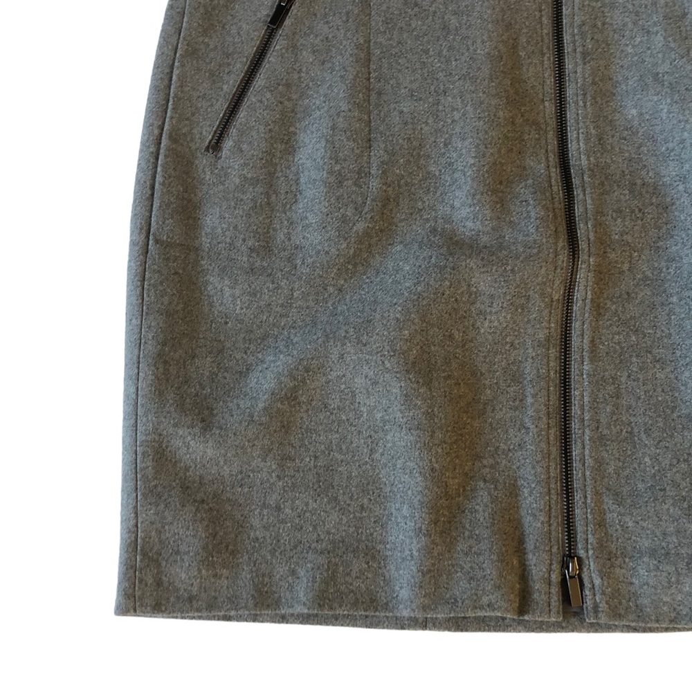 J. Crew Factory The Pencil Skirt Gray Wool Blend With Zipper Front - Picture 4 of 15